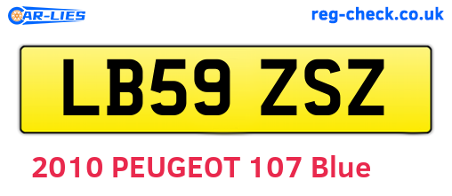 LB59ZSZ are the vehicle registration plates.