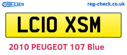 LC10XSM are the vehicle registration plates.