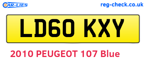 LD60KXY are the vehicle registration plates.