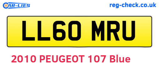 LL60MRU are the vehicle registration plates.