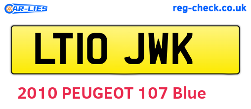 LT10JWK are the vehicle registration plates.