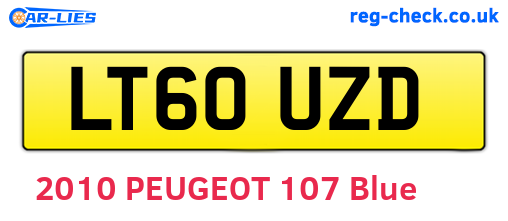 LT60UZD are the vehicle registration plates.