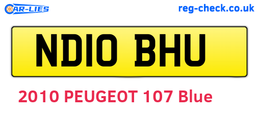 ND10BHU are the vehicle registration plates.