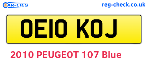 OE10KOJ are the vehicle registration plates.