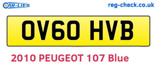 OV60HVB are the vehicle registration plates.