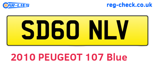 SD60NLV are the vehicle registration plates.