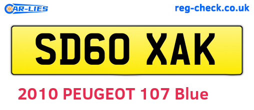 SD60XAK are the vehicle registration plates.