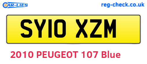 SY10XZM are the vehicle registration plates.