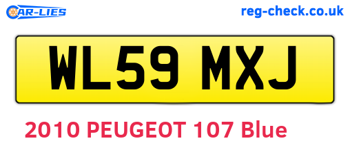 WL59MXJ are the vehicle registration plates.