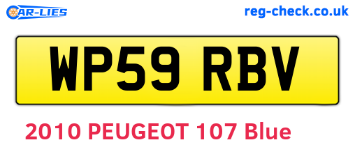 WP59RBV are the vehicle registration plates.