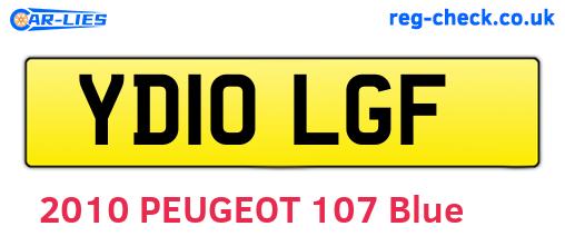 YD10LGF are the vehicle registration plates.