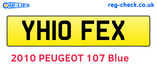 YH10FEX are the vehicle registration plates.