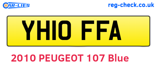 YH10FFA are the vehicle registration plates.