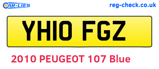 YH10FGZ are the vehicle registration plates.