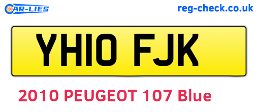 YH10FJK are the vehicle registration plates.