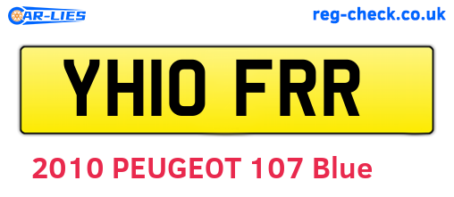 YH10FRR are the vehicle registration plates.