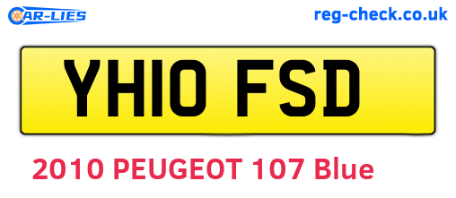 YH10FSD are the vehicle registration plates.
