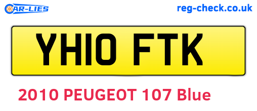 YH10FTK are the vehicle registration plates.