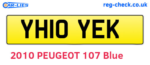 YH10YEK are the vehicle registration plates.