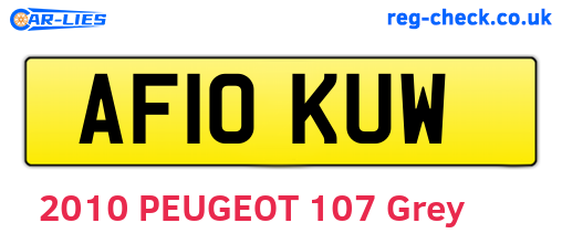 AF10KUW are the vehicle registration plates.