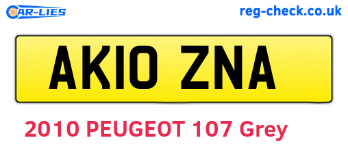 AK10ZNA are the vehicle registration plates.