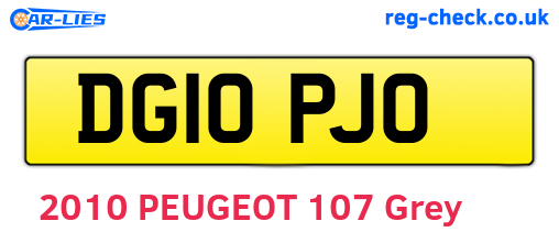DG10PJO are the vehicle registration plates.