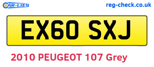 EX60SXJ are the vehicle registration plates.