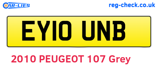 EY10UNB are the vehicle registration plates.