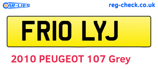 FR10LYJ are the vehicle registration plates.