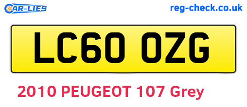 LC60OZG are the vehicle registration plates.