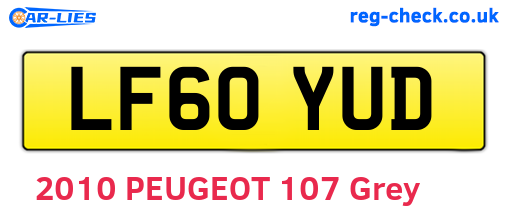 LF60YUD are the vehicle registration plates.