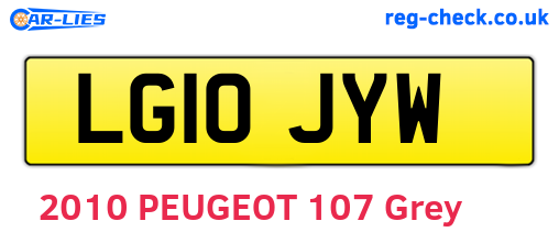 LG10JYW are the vehicle registration plates.
