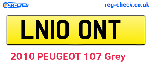 LN10ONT are the vehicle registration plates.