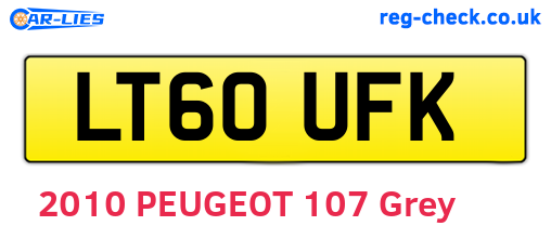 LT60UFK are the vehicle registration plates.