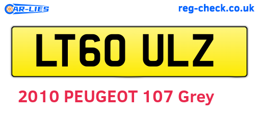 LT60ULZ are the vehicle registration plates.