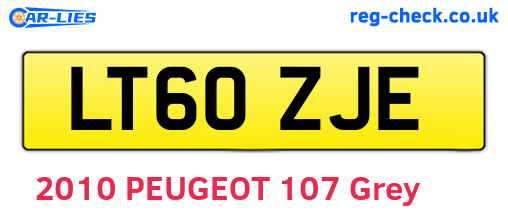 LT60ZJE are the vehicle registration plates.