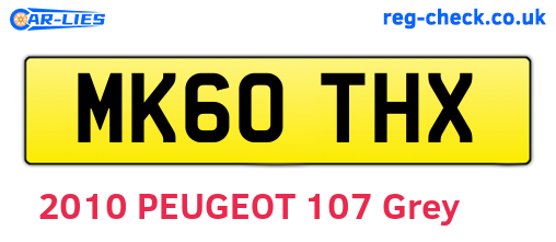 MK60THX are the vehicle registration plates.