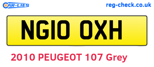 NG10OXH are the vehicle registration plates.