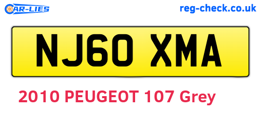 NJ60XMA are the vehicle registration plates.