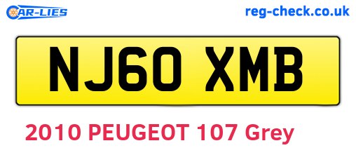 NJ60XMB are the vehicle registration plates.