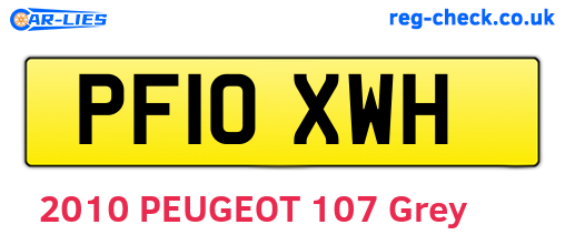 PF10XWH are the vehicle registration plates.