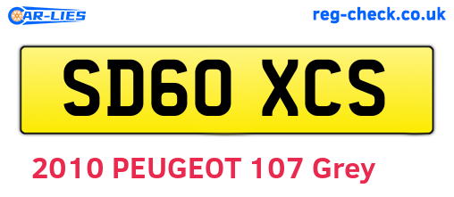 SD60XCS are the vehicle registration plates.