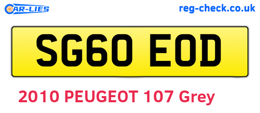 SG60EOD are the vehicle registration plates.