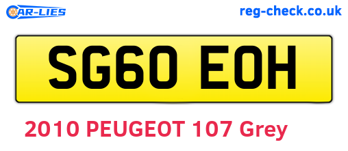SG60EOH are the vehicle registration plates.