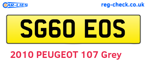 SG60EOS are the vehicle registration plates.