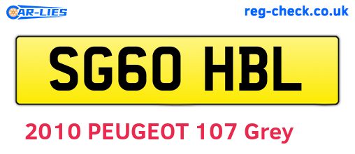 SG60HBL are the vehicle registration plates.
