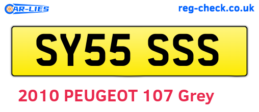 SY55SSS are the vehicle registration plates.