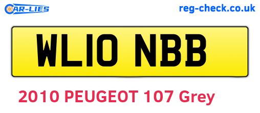 WL10NBB are the vehicle registration plates.