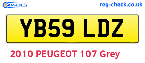 YB59LDZ are the vehicle registration plates.