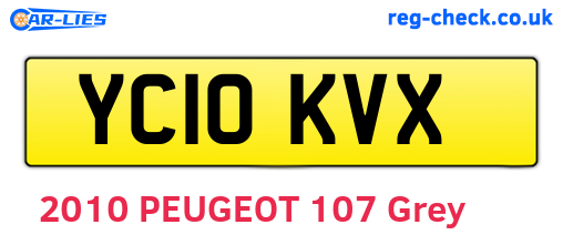 YC10KVX are the vehicle registration plates.